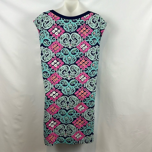 Lilly Pulitzer Robin Blue Pink Short Sleeve Behind The Gate Prima Cotton Size XS - Picture 9 of 11